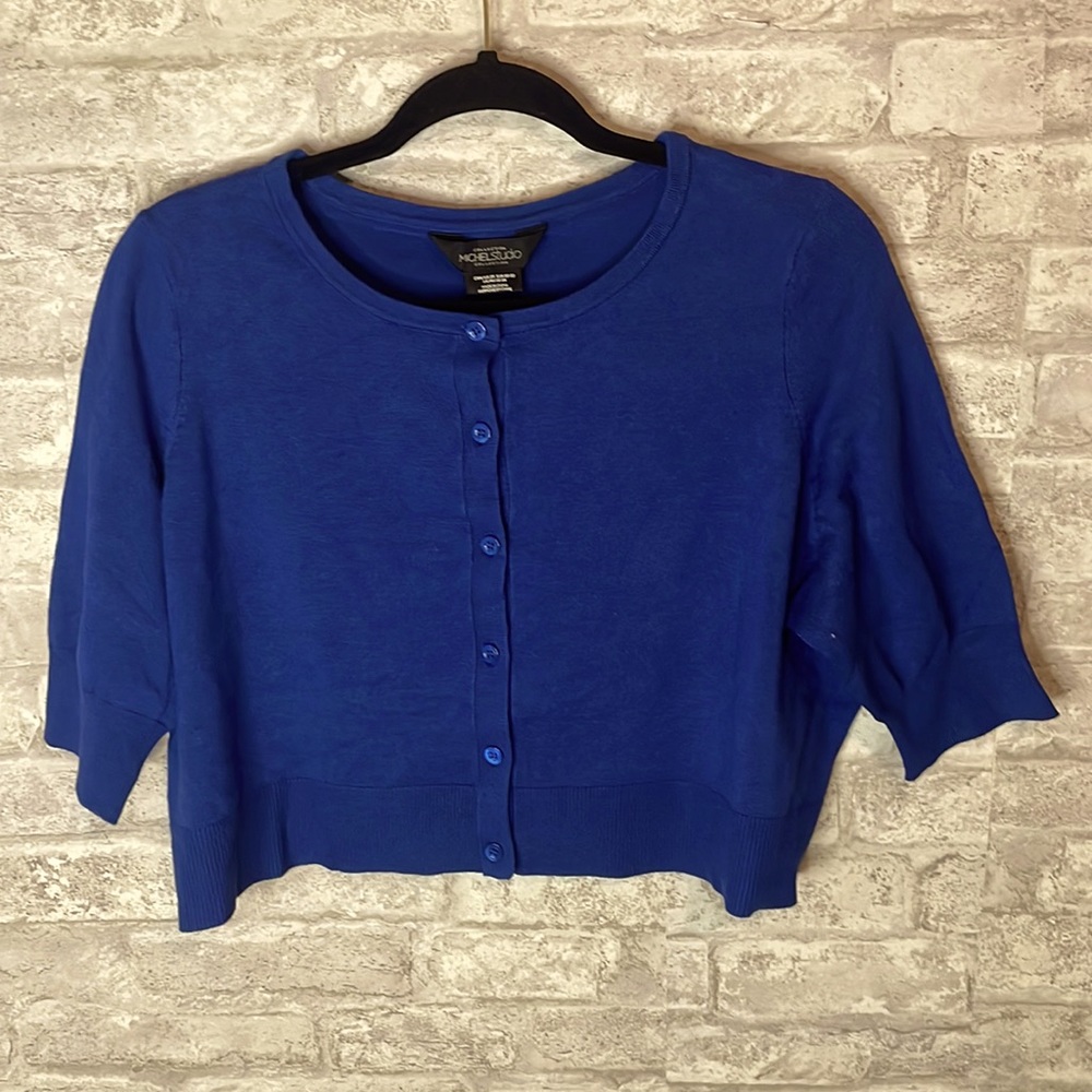 Mcihel Studio Royal Blue Lightweight Sweater Cardigan woman’s size 2X